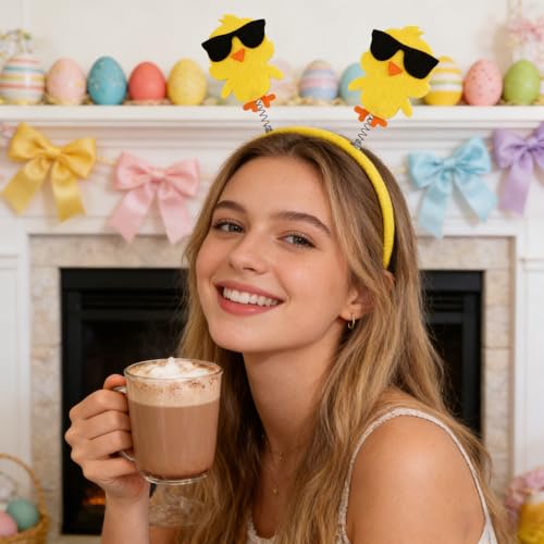 Easter Headband Cute Chicks Hair Bands Yellow Chicken Headpiece Hair Accessories for Women Girls Easter Party Favor Supplies
