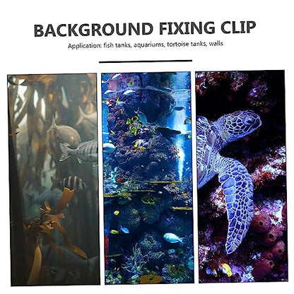 COLLBATH 2pcs Acrylic Background Fixing Clips for Fish Tanks Transparent Clamp Design Siphon Groove Aquarium Backdrop Clamps for Secure Display and Easy Installation