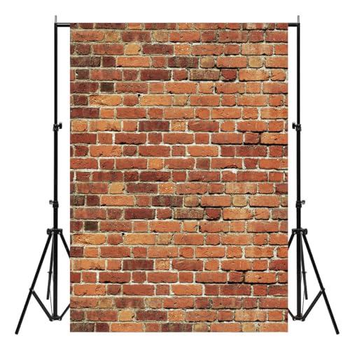 AIIKES 5X7FT Red Brick Wall Backdrop Brick Photography Backdrop Baby Birthday Party Graduation Home Decoration Background Photo Booth Studio Prop Banner 11-506 - size: 5X7FT