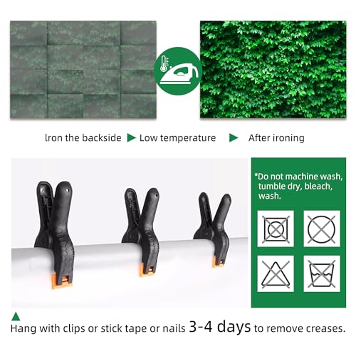 7x5 Ft Green Leaves Photography Backdrops Large Polyester Fabric Green Grass Vertical Texture Backdrop for Thanksgiving Halloween Birthday Party Christmas Decoration Photo Booth Prop Banner