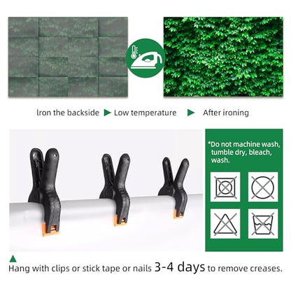 7x5 Ft Green Leaves Photography Backdrops Large Polyester Fabric Green Grass Vertical Texture Backdrop for Thanksgiving Halloween Birthday Party Christmas Decoration Photo Booth Prop Banner
