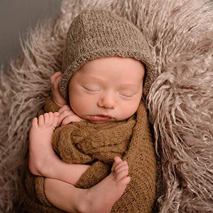 D&J DON&JUDY Baby Newborn Photography Props 29.5x19.7inch Photo Faux Fur Quilt Blanket Backdrop Grey Sand - color: 29.5x19.7 Inch Grey