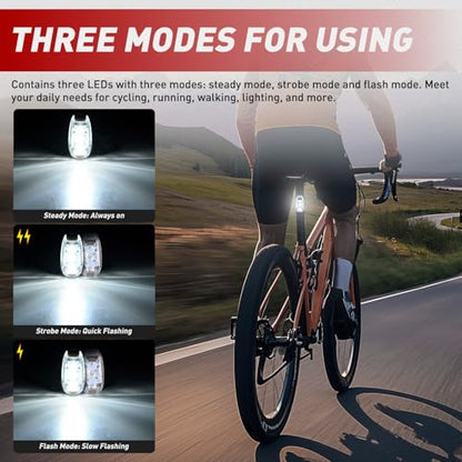 Nilight LED Safety Light 4PCS White Marine Navigation Bike Tail Lights Three Modes Waterproof Reflective Gear Clip On Flash Strobe Indicator Lamp for Night Boating Fishing Cycling Jogging - color: 3LED Safety Light-White
