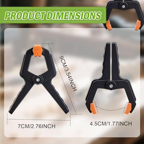 16 Pack Spring Clamps Heavy Duty - 3.5 Inch Wood Clamps for Woodworking, Spring Clips Clamp for Crafts,Photography Backdrop, Balloon Arch and More with Non-Slip Handles and Adjustable Jaw Pads,Orange - size: Orange-16 Pack