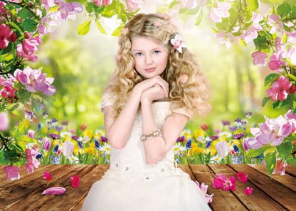 8x6ft Spring Backdrop Spring Backdrops for Photography Floral Backdrop Wall Nature Scenery Banner F43 - size: 8x6FT