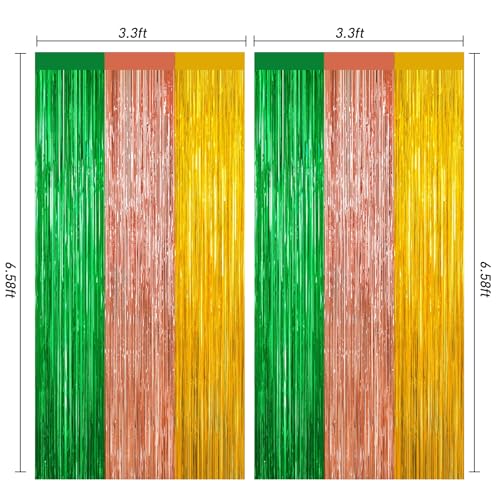GCB 2Pack Blue Red Foil Curtain Backdrop Blue Metallic Tinsel Foil Fringe Curtains Photo Booth Props for Birthday Wedding Engagement Baby Shower Bachelorette Xmas Holiday Celebration Party Decors - color: Hawaii Color
