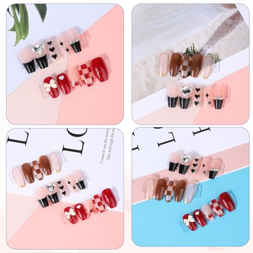 10 Sheets Double Sided Nail Tape Double Sided Tape for Press on Nails Adhesive Clear Mounting Tape for Nail Packaging Nail Design Salon Supplies Colors Designs Showcase