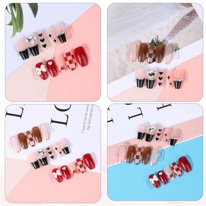 10 Sheets Double Sided Nail Tape Double Sided Tape for Press on Nails Adhesive Clear Mounting Tape for Nail Packaging Nail Design Salon Supplies Colors Designs Showcase