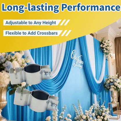 2 Pcs Adjustable Pipe and Drape Clamps for 1.5" or 2" Brackets Backdrop Stand, Drape Support Clamps for Back Drop Adjustable Stand Wedding Drapes Background Decorations Party Pipe Drape Backdrop Stand