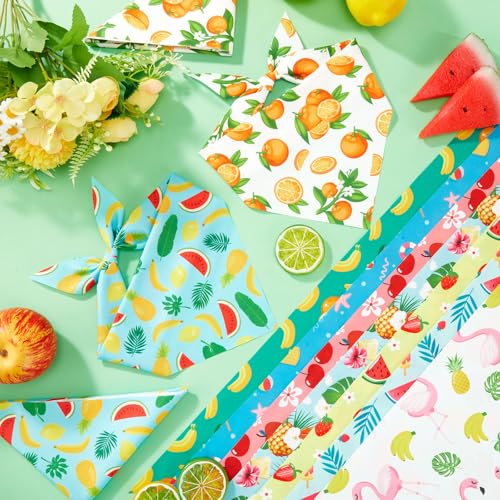 Abbylike 100 Pieces Summer Themed Dog Bandanas Bulk Hawaiian Dog Bandanas for Pets Triangle Kerchief Scarf Bibs Set for Summer Pets Dogs Party Costume Accessories, 25 Styles (25.6 x 17.7 x 17.7) - size: 25.6 X 17.7 X 17.7 Inch, style: Summer