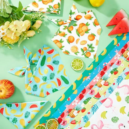 Abbylike 100 Pieces Summer Themed Dog Bandanas Bulk Hawaiian Dog Bandanas for Pets Triangle Kerchief Scarf Bibs Set for Summer Pets Dogs Party Costume Accessories, 25 Styles (25.6 x 17.7 x 17.7) - size: 25.6 X 17.7 X 17.7 Inch, style: Summer