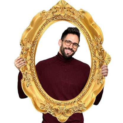 Beeveer Upgraded 32 x 24 Inch Large Photo Booth Props Picture Frame Vintage Photo Frame Friends Selfie Props for Wedding Mexico Birthday Bachelorette Party Supplies (Round Style) - style: Round Style
