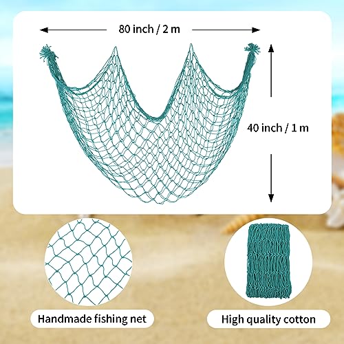 2 Pack Fish Net Decorations for Party - color: Aqua