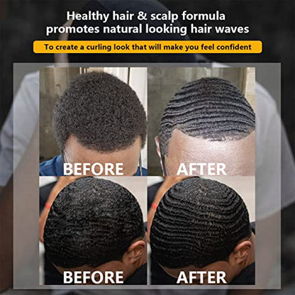Goiple Wave Pomade for Men Strong Hold Easy Wash 360 Wave Training Hair Cream, Waves Grease for Men Promotes Layered Waves, Moisture, Control and Silky Shine Pomade Brushe Silky Durag Cap Set
