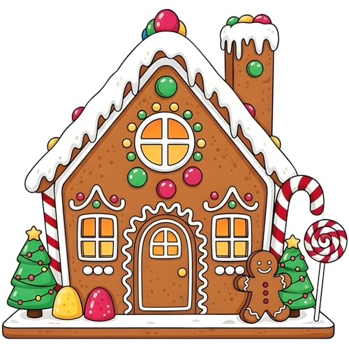 Gingerbread House Christmas Life Size Cardboard Cutout Standup 3FT Xmas Standee Party Photo Prop, Indoor & Outdoor Holiday Decor, Coroplast, 1 Piece - color: Gingerbreadhouse1, size: 3FT