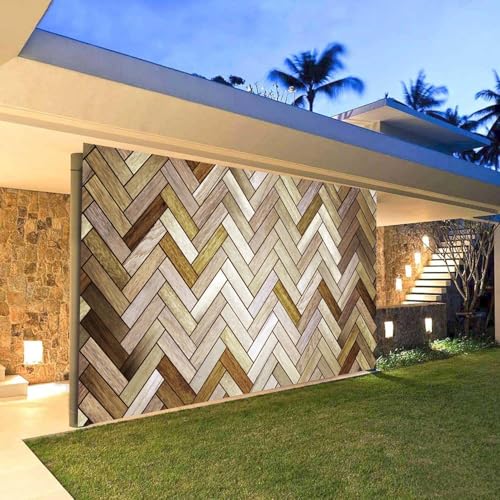 6X8ft Brown Rustic Wood Texture Wall Garage Door Decoration Background Wooden Board Photography Backdrop Wedding Birthday Baby Shower Party Decoration Party Decor Banner Cover - size: 6X8