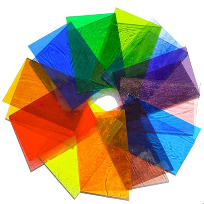 12 Sheets Transparent Stained Glass Sheet Variety Pack, 4 x 6 inch Cathedral Art Glass Mosaic Tiles for Crafts, Stained Glass Supplies for Projects and Mosaic Work - color: Transparent