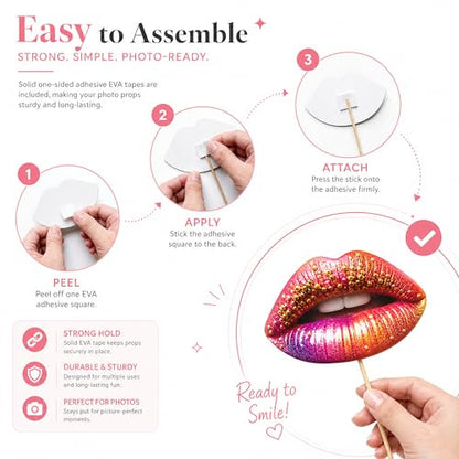 40Pcs Funny Lips Mouth Photo Booth Props with Sticks - Valentine's Day Party Selfie Accessories for Couples Date, Halloween, Birthday, Wedding & Graduation Decorations - style: Funny Lips Props