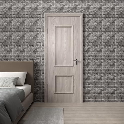 3D Wall Panels Peel and Stick in Grey White，20 PCS XPE Foam 3D Wallpaper, Faux Brick Wall Panels for Bedroom, Stairs, Kitchen - color: Grey Brick, size: 20PCS