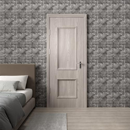 3D Wall Panels Peel and Stick in Grey White，40 PCS XPE Foam 3D Wallpaper, Faux Brick Wall Panels for Bedroom, Stairs, Kitchen - color: Grey Brick, size: 40PCS