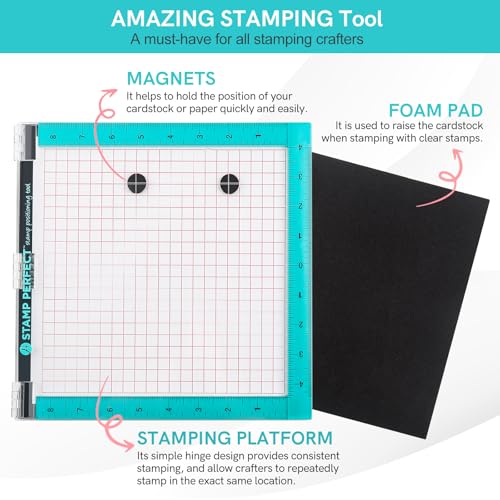 Stamp Platform,10x10inch Stamp Positioning Tool for Accurate Craft Stamping DIY Scrapbooking Card Making,Precision Stamping Tool for Paper Card Crafting