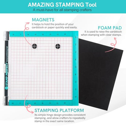Stamp Platform,10x10inch Stamp Positioning Tool for Accurate Craft Stamping DIY Scrapbooking Card Making,Precision Stamping Tool for Paper Card Crafting