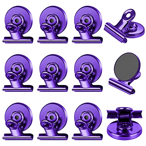 FINDMAG 12 Pack Magnetic Clips for Photo Display and Picture Hanging, Strong Fridge Magnets, Magnetic Christmas Light Clips for Whiteboard, Sculptural Picture Frame, Kitchen, Office, School, Purple - color: Purple, size: 12 Pack