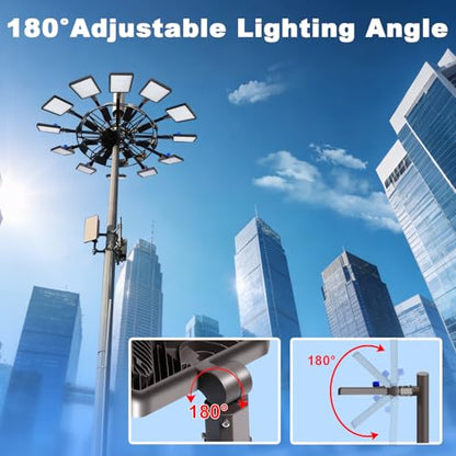 480W LED Parking Lot Light Slip Fitter Mount 72000LM Dusk to Dawn 5000K Led Flood Light Outdoor Commercial Security Area IP65 Waterproof 85-277V for Street Stadium Driveway - size: 480W Pole Mount