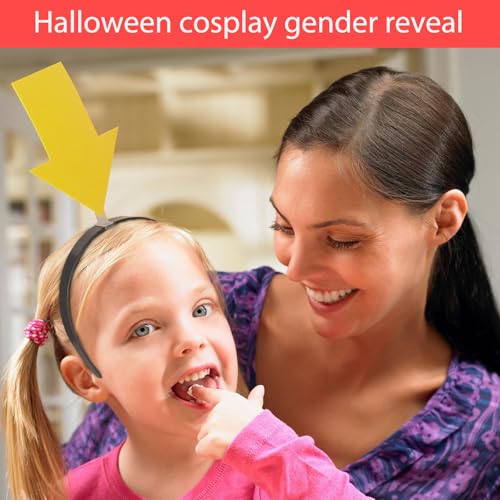 2Pcs Funny red heart headbands Set for Concerts, Halloween, Cosplay & Photo Props - Soft Stretchy Headbands - color: Red Arrow Headband
