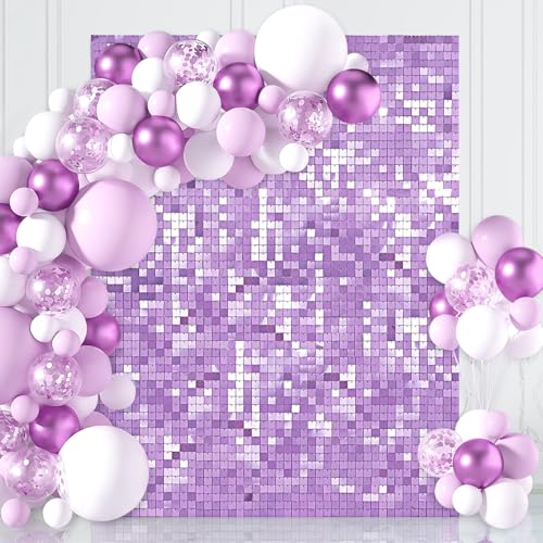 Sequin Light Purple Backdrop Shimmer Wall Backdrop 3ftx6ft Glitter Party Wall Panels for Birthday Wedding Party Decorations - color: Light Purple, size: 3ftx6ft
