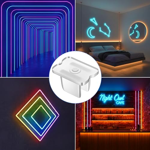 30 Set Waterproof LED Strip Mounting Clips Holder, Translucent Rope Light Clips with Screws, 5-6mm Mounting Bracket Neon Led Light Clip Fixing Clamps Holder