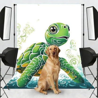 Cartoon Turtle Pattern Backdrop Background for Photography 5x7ft Photobooth Professional Photo Backdrop Curtains Video Photography Studio Photo Backgrounds Banner Booth Background Screen Parties - color: Cartoon Turtle Pattern