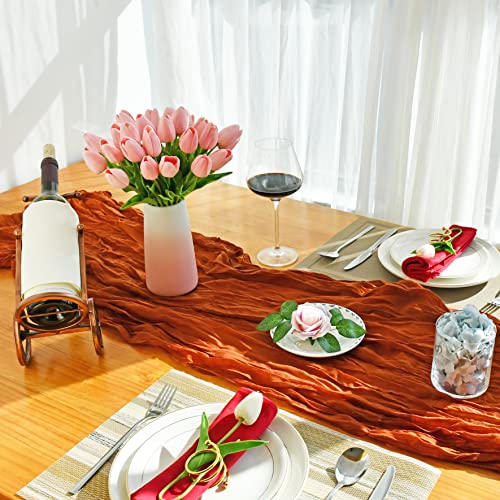 Mandy's Light Pink Artificial Tulips Flowers Centerpiece, 13.5" Lifelike PU Fake Floral Stems 28pcs with Vase for Kitchen Island & Dining Table, Spring Decor for Easter - color: Light Pink With Vase