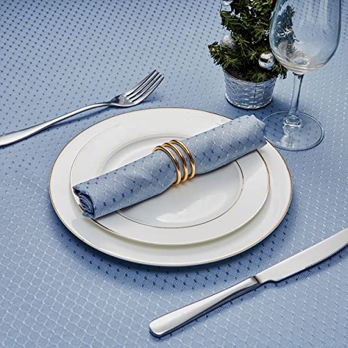 Cloth Napkins Set of 8 – Square 17x17 Inch Jacquard Fabric Polyester Washable Reusable Cloth Napkins for Kitchen Dinner Dining Restaurants Wedding Party Banquet Table (Light Blue) - color: Light Blue