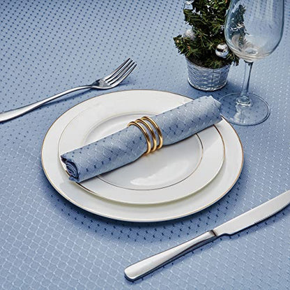 Cloth Napkins Set of 8 – Square 17x17 Inch Jacquard Fabric Polyester Washable Reusable Cloth Napkins for Kitchen Dinner Dining Restaurants Wedding Party Banquet Table (Light Blue) - color: Light Blue