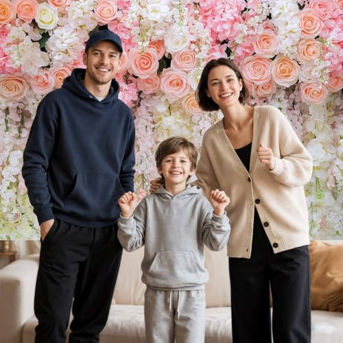 5x3ft Pink Rose Flower Wedding Photography Backdrop Spring Floral Photography Backdrop Valentine's Day Mother's Day Girl Birthday Baby Shower Wedding Bridal Party Banner Photo Booth Props Background - color: Multi9, size: 5X3FT