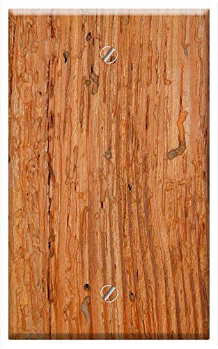 Single-Gang Blank Wall Plate Cover - Wood Structure Background Grain Texture Brown