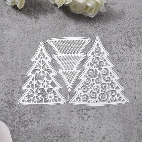 Lapoo Festivals Metal Cutting Die for Scrapbooking - Christmas Cut Stencils for DIY Scrapbook Photo Album Decorative Paper Card, Card Making Supplies, Embossing (A Christmas Tree Set 5.5 x 3.5 in) - style: A Christmas Tree Set 5.5 x 3.5 in