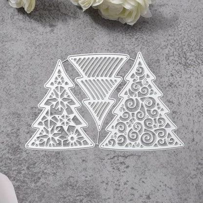 Lapoo Festivals Metal Cutting Die for Scrapbooking - Christmas Cut Stencils for DIY Scrapbook Photo Album Decorative Paper Card, Card Making Supplies, Embossing (A Christmas Tree Set 5.5 x 3.5 in) - style: A Christmas Tree Set 5.5 x 3.5 in
