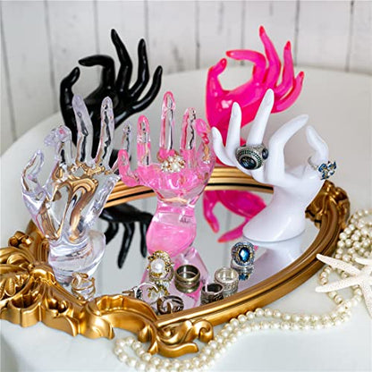 HOMEGOAL Hand Jewelry Holder, Bracelet Ring Watch Jewelry Display Holder Stand, Mannequin Hand, Polyresin, 7 Inch (White) - color: White