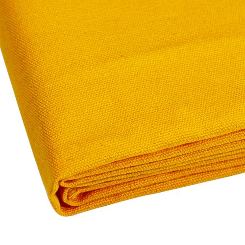 10oz Heavy Duty Cotton Canvas Fabric 60" x 80", Thick Cotton Duck Cloth for Painting, Sewing, Crafts, Tote Bags, Embroidery, Home Decor, Drop Cloth (Orange) - color: Orange, size: 60" x 80"