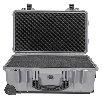 Eylar 22" Carry-On Travel Roller Gear, Camera, Drones, Tools, Equipment Hard Case Waterproof with Foam (Gray) - color: Gray