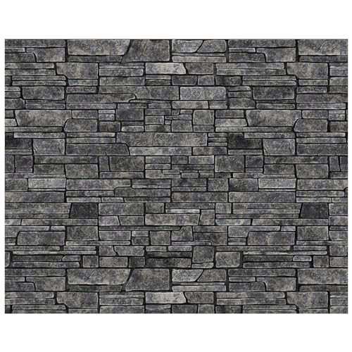 VitalCozy 15 x 10 ft Brick Wall Backdrop for Photoshoot Polyester Fabric Dark Gray Brick Backdrop Background for Fireplace Home Decoration Newborn Birthday Party - color: Dark Gray, size: 15 x 10 ft