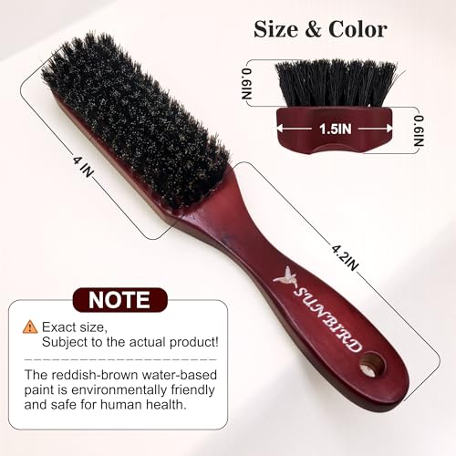 SUNBIRD Slick Back Hair Brush Boar Bristle - Smoothing Hair Brush For Women, Men Beard Styling, Soft & Medium Bristles, For Fine Hair Anti-Frizz, Sleek Polished Hairstyles