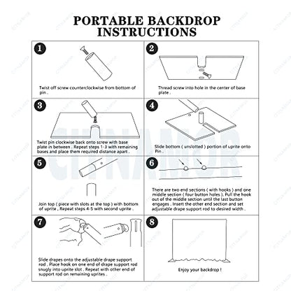 Pipe and Drape Adjustable Uprights, Crossbars,Bases & Hangers - Drape Systems for Backdrops, Trade Shows, Events, Photo Booths and Decorations by CITNAMOR (10' Tall x 10' Wide Kit) - size: 10' Tall x 10' Wide Kit