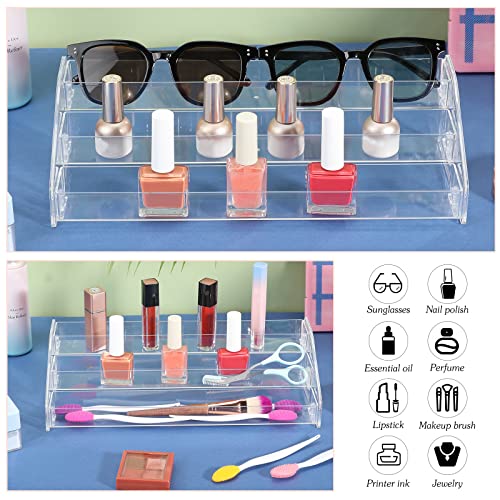 Jetec 2 Pcs Acrylic Card Display Stand Versatile Display for Trading Cards Greeting Card Sunglasses Organizer Nail Polish Holder Essential Oils Cosmetic Cases Eyewear Rack(3 Tiers Style) - style: 3 Tiers Style