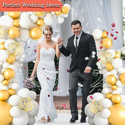 AerWo [Upgraded] Balloon Arch Kit 8.2FT & 6FT, Free Bending Top Half Balloon Arch Stand with Base, Floor Arch Backdrop Stand Frame for Lawn Yard Birthday Wedding Party Christmas Decorations - style: White Balloon Arch Stand