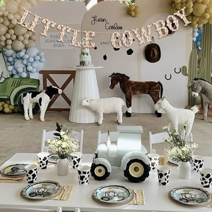ZAIBIANHAO Little Cowboy Banner - West Cowboy Rodeo Hanging Banner,Western Baby Shower Birthday Party Decorations,Wild West Rustic Party Supplies - color: brown cowboy