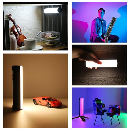 PULUZ Photography Lighting, 360° Magnetic Handheld Light Wand with 2000mAh Rechargeable Battery, 2500-9000K Dimmable Tube Light for Camera, Studio Photography, TikTok, YouTube, Vlog (17cm/6.7 in) - size: 6.7 inches