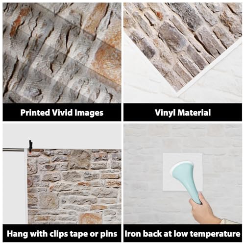 AOFOTO 8x8ft Backdrops Photography Background Old Stone Wall Hardwood Floors Toddler Newborn Boy Lovers Kid Adult Girl Portrait Seamless Scene Photo Shoot Studio Props Video - size: 8x8ft